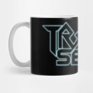 Teal See Through Track Seven Band Mug